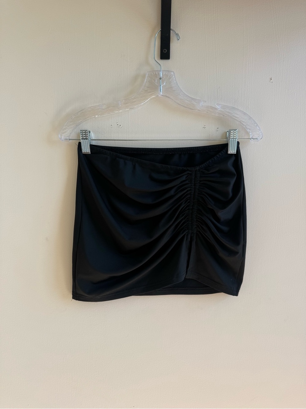 Classic Black Ruched Mini Skirt  | Y2K Minimalist | Size S